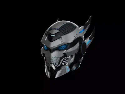 Cyber Mecha Concept Helmet Low-poly 3D model