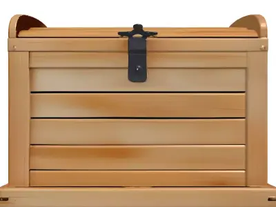 Modern Wooden Storage Chest 3D model