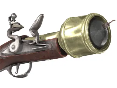 MILITARY Game Ready 18th Century Hand Mortar Low-poly 3D model