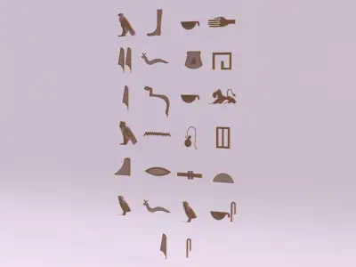 Egyptian Symbols - 002 Low-poly 3D model