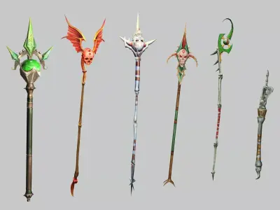 Medieval Polearms Weapon Pack 06 Low-poly 3D Model Low-poly 3D model purchase
