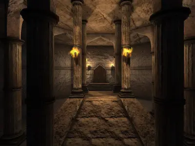 Desert level Low-poly 3D model