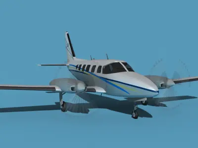 Piper PA-31-350 Navajo Chieftain V014 3D model