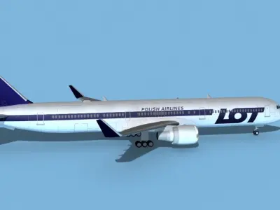 Boeing 767-400 LOT Polish 3D model