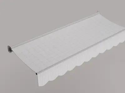 Wavy Retractable Awning for Outdoor Shop Sunshade 3D model
