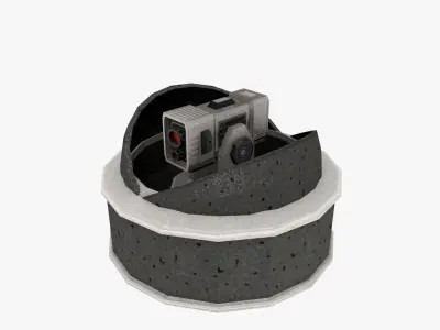 Low poly Sci-fi Cannon Turret Low-poly 3D model