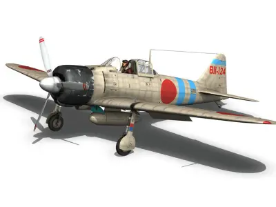 Mitsubishi A6M2 Zero - Carrier Hiryu 3D model