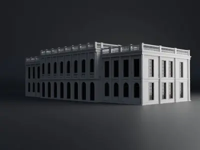 CLASSIC OLD EUROPEAN BUILDING 03 Low-poly 3D model