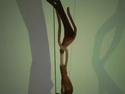 Wooden Bow Free low-poly 3D model