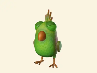 Toon Bird OBJ and Maya format 3D model