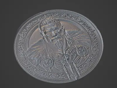 Ragnar Lothbrok Medallion 3D print model