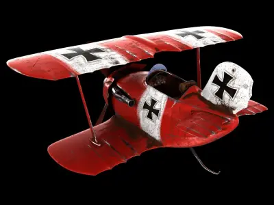 Cartoon Airplane Low-poly 3D model