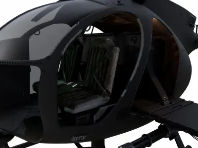 MH-6 Little Bird And  MH 6J  Helicopter Low-poly 3D model