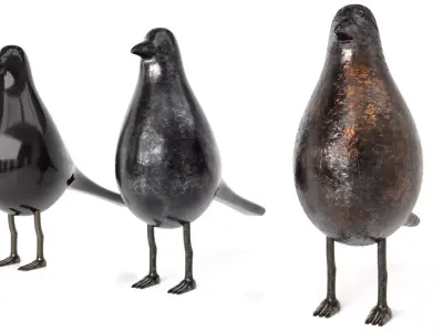 Bird Trinket Set Low-poly 3D model