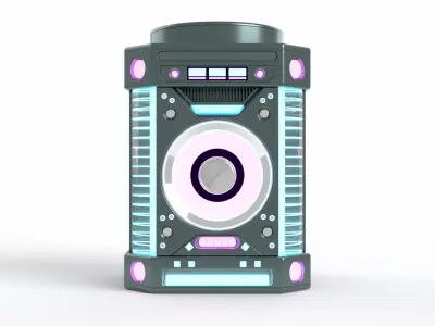 Futuristic Sci-fi Cyberpunk Bluetooth Speaker 3D model