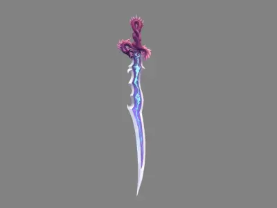 Coiling Dragon Sword Low-poly 3D model