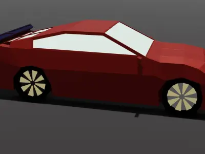 Low Poly sports car - Low Poly Free low-poly 3D model