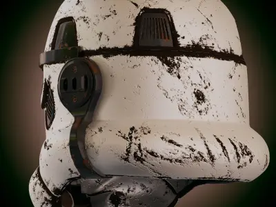 Star Wars Damaged stormtrooper helmet 3D model