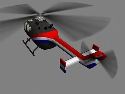 Bo105 V2 Helicopter Low-poly 3D model