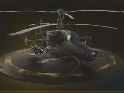 Ka-50 Attack Helicopter  Russian Military 3D Model 3D model