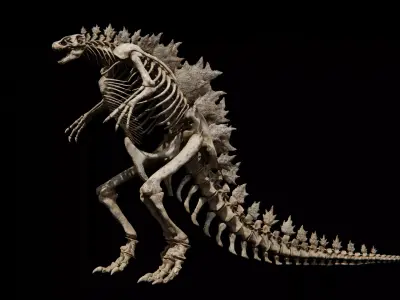 Godzilla Skeleton  Low-poly 3D model