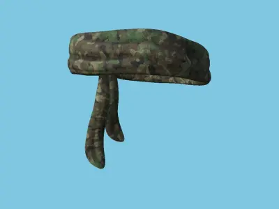 Forest Camouflage Bandana - Military Character Design Low-poly 3D model