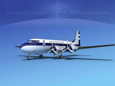Douglas DC-4 Icelandic Loftleidir 3D model