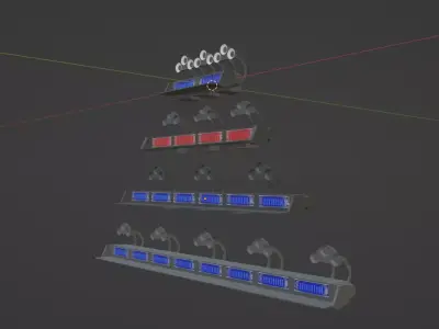 Police or recreational lightbars Low-poly 3D model