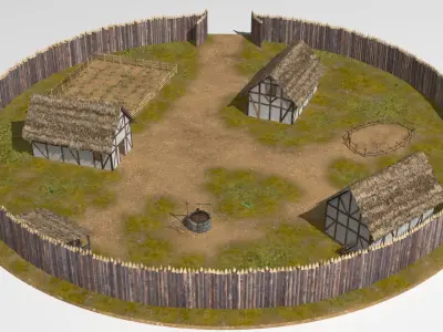 wooden fort 3D model