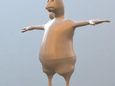 3D Chicken Base Mesh model Low-poly 3D model
