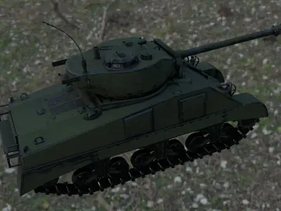 Sherman M4A2 76W Low-poly 3D model