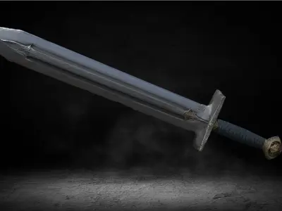 Medieval Kings Relic Greatsword Low-poly 3D Model Low-poly 3D model