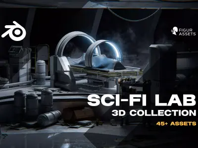 Sci Fi Research Laboratory - Prop Pack - Blender Low-poly 3D model