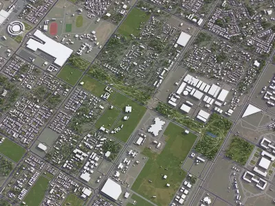 Gandhinagar Low-poly 3D model