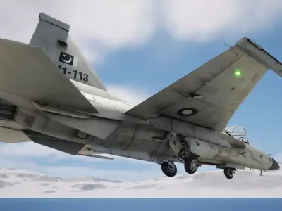 Rigged JF-17 Fighter Jet 3D model