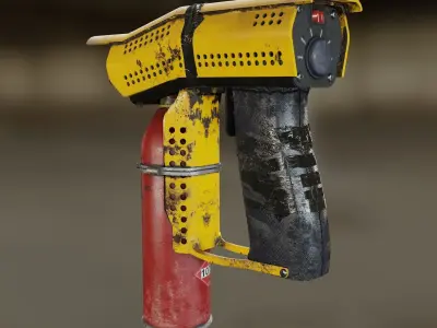 DIY Small Flamethrower Low-poly 3D model