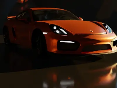 Porsche Cayman GT4 Free low-poly 3D model