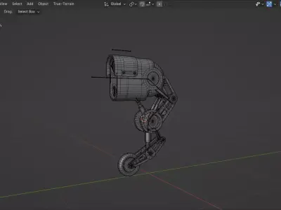 Retro Robot Game ready low poly 3D model Low-poly 3D model