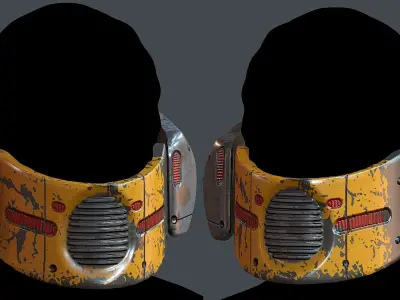 Gas mask helmet 3d model scifi Low-poly 3D model Low-poly 3D model