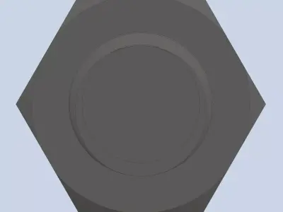 Bolt Partial Thread Hexagonal Head M24x150mm 3D model