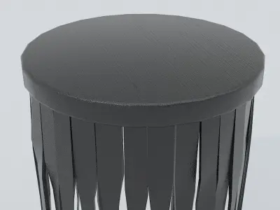 Black Table Low-poly 3D model