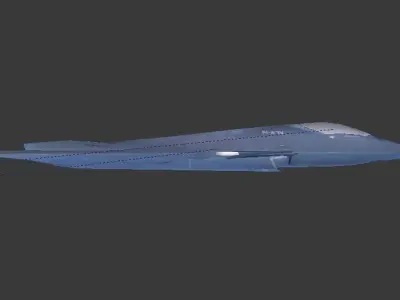 FA-XX fighter jet in flight Low-poly 3D model