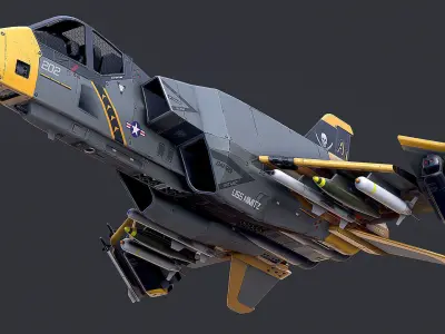 Sci-Fi Jet Fighter Plane Raptor Navy PBR 3D model