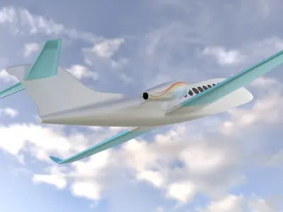 business jet Low-poly 3D model