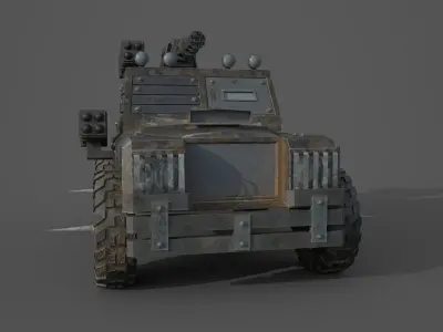Post Apocalyptic Monster Rover Truck Low-poly 3D model