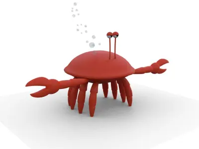  Crab Cartoon Low-poly 3D model