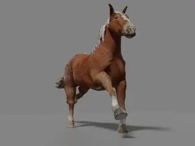 Wild Horse Rigged Low-poly 3D model