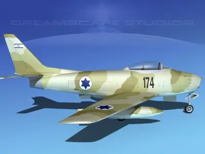 North American F-86 Sabre Jet IADF 3D model