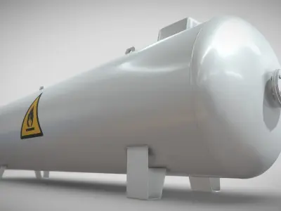 Liquefied Petroleum Gas Tank High-Poly 3D model