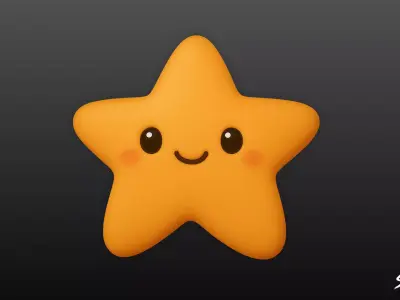 Cartoon Plush Starfish Low-poly 3D model